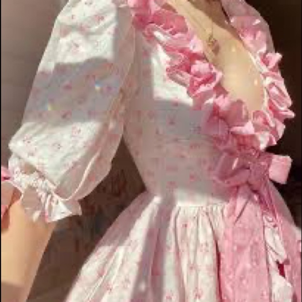 SOLD SELKIE THE MARIE PARFAIT POET PINK BOW DRESS